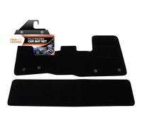 Fully Tailored Deluxe Car Mats to fit Ford Transit Custom Crew Cab 2019-on - 2 Piece - Black Carpet - Black Trim - Heavy Duty Heel Pad - 20-4380