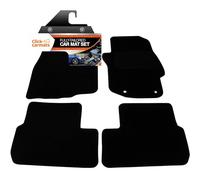 Fully Tailored Deluxe Car Mats to fit Mitsubishi Lancer Evo X 2008-2014 Automatic Models - 4 Piece - Black Carpet - Black Trim - Heavy Duty Heel Pad - 20-4034