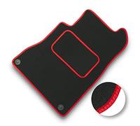 Fully Tailored Deluxe Car Mats to fit Peugeot e-2008 (electric models) 2020-onwards - 4 Piece - Black Carpet - Black Trim - Heavy Duty Heel Pad - 20-4434 (Red Trim)