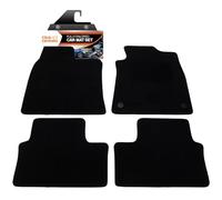Fully Tailored Deluxe Car Mats to fit Renault Clio 2020-onwards - 4 Piece - Black Carpet - Black Trim - Heavy Duty Heel Pad - 20-4437