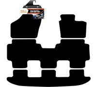 Fully Tailored Deluxe Car Mats to fit VW Sharan 2010-Onwards with full width rear taxi version - 4 Piece - Black Carpet - Black Trim - Heavy Duty Heel Pad - 20-4101