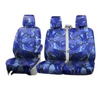 Fully Tailored Heavy Duty Blue Camouflage Van Seat Cover For Ford Transit 2014 Onwards