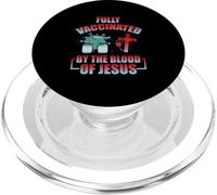 Fully Vaccinated By The Blood Of Jesus Christian Faith Humor PopSockets PopGrip for MagSafe