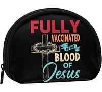 Fully Vaccinated by The Blood of Jesus Coin Purse Wallet Women and Girls Cute Fashion Bag Change Pouch Key Holder Women Purse Gift