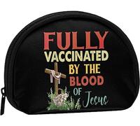 Fully Vaccinated by The Blood of Jesus Coin Purse Wallet Women and Girls Cute Fashion Bag Change Pouch Key Holder Women Purse Gift