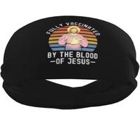 Fully Vaccinated by The Blood of Jesus Sports Sweatband Headband for Men & Women for Tennis, Basketball, Running, Gym, Working Out