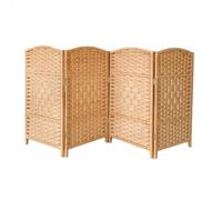 Fully Woven Kindergarten Room Divider,Double Sided Bamboo Short Partition Privacy Screen,Temporary Room Separator,for Study Bedroom(Color 1,50x30cm-4 panels)