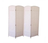 Fully Woven Kindergarten Room Divider,Short Partition Privacy Screen,Dressing Room Temporary Room Separator,for Study Bedroom Kitchen(Color 2,150x40cm-4 panels)