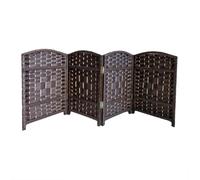 Fully Woven Short Partition Privacy Screen,4 Panels Kindergarten Room Divider,Bamboo Temporary Room Separator,for Study Balcony(Color 2,60x30cm-4 panels)