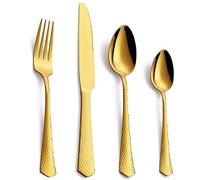 FULLYWARE 24-Piece Silverware Flatware Set, Stainless Steel Gold Mirror Polished Cutlery Set Include Forks, Spoons and Knives, Service for 6, Dishwasher Safe