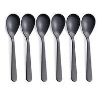 FULLYWARE Matte Black Demitasse Espresso Spoons, Stainless Steel Satin Finish Coffee Spoons, Mini Teaspoons, Sugar Spoons, 4.7-inch, Set of 6