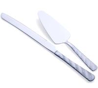 FULLYWARE Silver Cake Cutting Set, Stainless Steel Cake Knife and Server Set, Cake Pie Cutter Set for Wedding, Birthday, Party