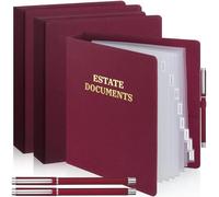 Fulmoon 2 Pcs Estate Binder Planning Planner 11'' x 11.8'' x 2.4'' 3 Ring Life Organizer with Index Dividers Pen for Final Wishes Estate Planning Family Emergency Financial Documents