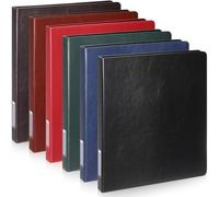 Fulmoon 6 Pcs Vintage Hardback 3 Ring Binder, Professional Leather Binder with Tag & 2 Inner Pockets, Fit Letter Size for Home Office Back to School Supplies(1 Inch, Classic 6-Color Set)