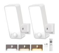 FULNIX Motion Sensor Light Outdoor, 10000mAh Rechargeable 600 Lumen Wireless Battery Powered Light with 3 Modes, 3 Colors, IP65 Waterproof Outdoor Security Light for Garden, Garage