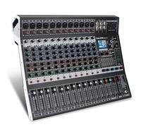FULODE 12-Channel Bluetooth Studio Audio Mixer 99 Bit DSP Digital Processor w/USB MP3 for PC Recording Input, XLR Microphone Jack, 48V Power, For Professional and Beginners DJ Mixer