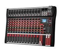 FULODE CT120S 12channel mixer audio,Console with Bluetooth USB, dj mixer,dj equipment for Computer Recording Input, 48V Power, Beginners
