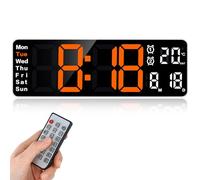 Fuloon 13 inch Large Display Digital Alarm Clock, Adjustable Brightness LED Digital Clock with Remote Control