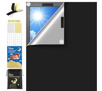Fuloon Blackout Blinds for Any Size Shape Window Stick On Black Out Blinds Portable & Lightweight Travlel Roller Blinds No Drill Black Out Blinds with Magic Stickers(200 * 145 cm, Black)