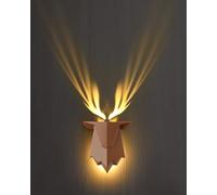 Fuloon Deer Shadow Wall Lamp with Remote Control, 1800mAh Rechargeable Battery Operated Wall Sconces, 3 Levels of Brightness Adjustable, 3 Timing Functions, Suitable for Bedroom,Living Room,Corridor