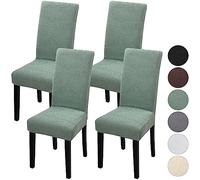Fuloon Stretch Dining Chair Covers 4 Pack Wrinkle Free, Basic Stretch