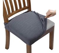 Fuloon Super Fit Stretch Dining Chair Covers, Spandex Lattice Jacquard Removable Washable Chair Slipcovers for Hotel Dining Room Ceremony Banquet Wedding Party Décor