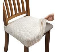 Fuloon Super Fit Stretch Dining Chair Covers, Spandex Lattice Jacquard Removable Washable Chair Slipcovers for Hotel Dining Room Ceremony Banquet Wedding Party Décor