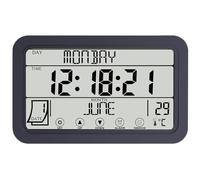 Fuloon Touch Screen Alarm Clock, Wall Clock in 6 Languages, 2 Alarm Clocks, Large Digital Clock With Date/Temperature for Living Room Office Bedroom, Battery Powered (Not Included)