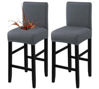 Fuloon Waterproof Bar Stool Covers, High Elastic Fit Removable Washable Bar Chair Covers with Back, The ideal length for the backrest and seat cushion is approximately 15 inches