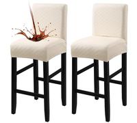 Fuloon Waterproof Bar Stool Covers, High Elastic Fit Removable Washable Bar Chair Covers with Back, The ideal length for the backrest and seat cushion is approximately 15 inches