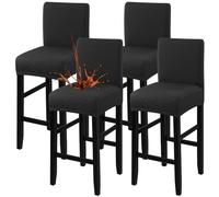 Fuloon Waterproof Bar Stool Covers, High Elastic Fit Removable Washable Bar Chair Covers with Back, The ideal length for the backrest and seat cushion is approximately 15 inches