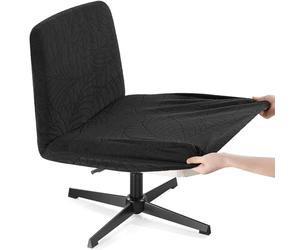 Fuloon Waterproof Cross Legged Office Chair Cover - Armless Wide Desk Chair Slipcover for Vanity, Nail Salon & Mid Back Accent Chairs