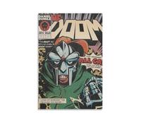 FULPVJGKQ Mf Poster Doom Music Rapper Vintage Comic Posters for Room Aesthetic Canvas Wall Art Bedroom Decor12x18inch(30x45cm)