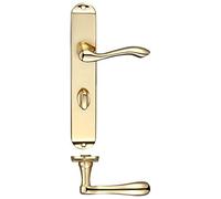Fulton and Bray Arundel DIN Spec Door Handle On Backplate - Bathroom Set - Polished Brass