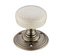 Fulton and Bray Porcelain Ivory Crackle Mortice Door Knob