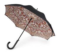 Fulton Bloomsbury UVP Long Umbrella - Strawberry Thief Indian Red