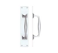 Fulton & Bray Cast Brass Pull Handle with Backplate - 300mm x 60mm - Polished Chrome
