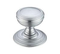 Fulton & Bray Concealed Fix Ringed Mortice Knob - Satin Chrome Plate