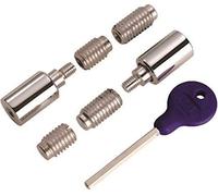 Fulton & Bray FB319 Quality Roller Sash Window Stop Restrictor for Child Safety and Security - with Key Included (Polished Nickel PVD)
