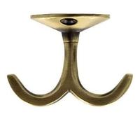 Fulton & Bray Zoo Hardware Under Counter Double Robe Coat Hook, Florentine Bronze