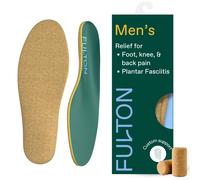 Fulton Custom Molding Cork Shoe Inserts for Men - Pain Relief Orthotic Insoles for All Day Comfort w/Plantar Fasciitis Arch Support Inserts Flat Feet