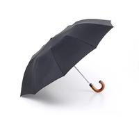 Fulton Magnum Men's Automatic Umbrella - Black | Solid Wood Crook Handle | Extra