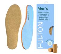 Fulton Men's Shock Absorbing Insoles with High Impact Arch Support - Custom Molding Cork Inserts Alleviate Plantar Fasciitis & Foot Fatigue- Athletic