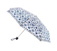 Fulton Morris & Co Minilite Umbrella, Daisy Blue Ivory Print UPF50+