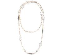 FULU AUTUMN Beaded Long Necklaces for Women Dainty Natural Stone Bead Long Necklace Birthday Gifts for Women Boho Costume Jewelry, Stone, No Gemstone