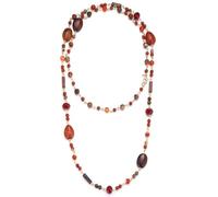 FULU AUTUMN Beaded Long Necklaces for Women Dainty Natural Stone Bead Long Necklace Birthday Gifts for Women Boho Costume Jewelry, Stone, No Gemstone