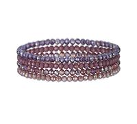 FULU AUTUMN Boho Beaded Bracelet Multi-Layer Crystal Stone Beaded Bracelets for Women Stretch Bracelets Fashion Jewellery Birthday Gifts for Her(Purple)