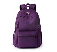 FULUJIDI Backpacks Casual Extra-Large Capacity Women Backpack Flower Printing Nylon Trekking Rucksack Girls Shoulder Bag Female Hiking Outdoor Sport Bag Purple