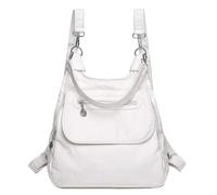 FULUJIDI Backpacks Casual Women Leather Backpack Large Capacity Travel Backpack Fashion School Bags For Teenage Girls Multifunctional Shoulder Bags 30Cmx12Cmx31Cm White