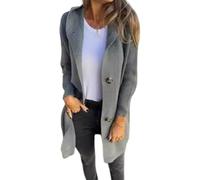 FULUJIDI Cardigan Coat Women Knitted Hooded Long Sleeve Single Breasted Sweater Coat With Pockets Solid Color Mid-Length Knitwear Xxl Darkgray